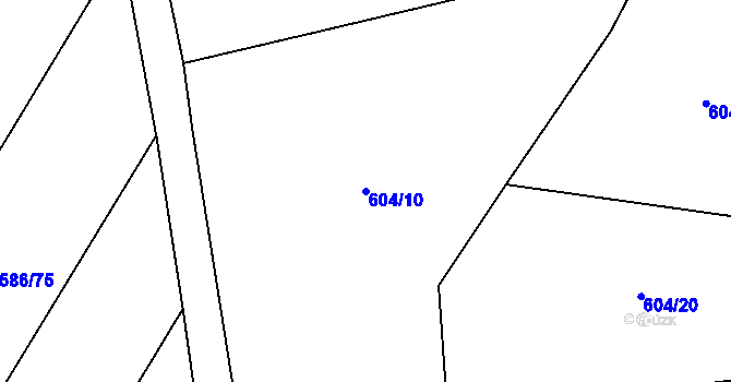 Parcela st. 604/10 v KÚ Černovír, Katastrální mapa