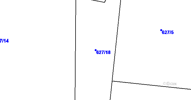 Parcela st. 627/18 v KÚ Černovír, Katastrální mapa