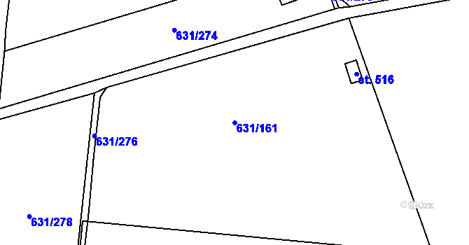 Parcela st. 631/161 v KÚ Černovír, Katastrální mapa