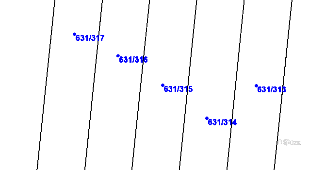 Parcela st. 631/315 v KÚ Černovír, Katastrální mapa