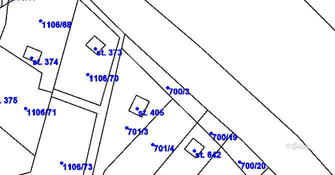 Parcela st. 700/3 v KÚ Černovír, Katastrální mapa