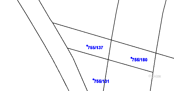 Parcela st. 755/137 v KÚ Černovír, Katastrální mapa
