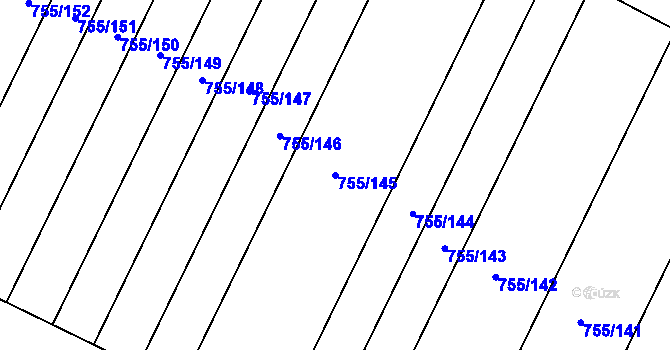 Parcela st. 755/145 v KÚ Černovír, Katastrální mapa