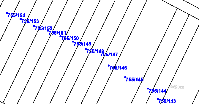 Parcela st. 755/147 v KÚ Černovír, Katastrální mapa