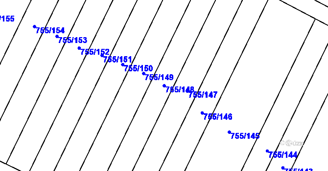Parcela st. 755/148 v KÚ Černovír, Katastrální mapa