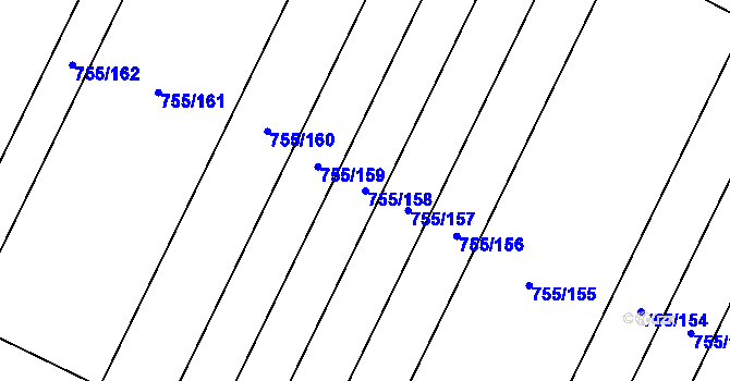 Parcela st. 755/158 v KÚ Černovír, Katastrální mapa