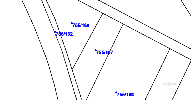 Parcela st. 755/167 v KÚ Černovír, Katastrální mapa