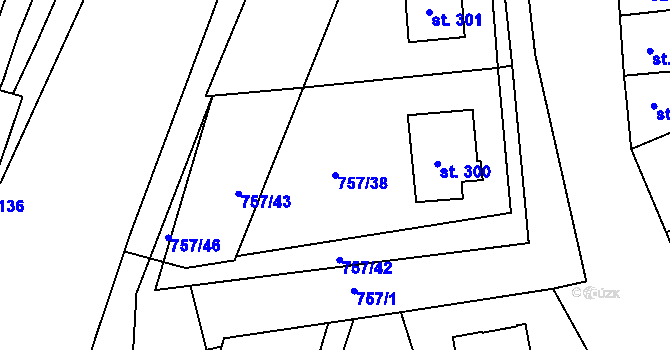 Parcela st. 757/38 v KÚ Černovír, Katastrální mapa