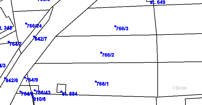 Parcela st. 766/2 v KÚ Černovír, Katastrální mapa
