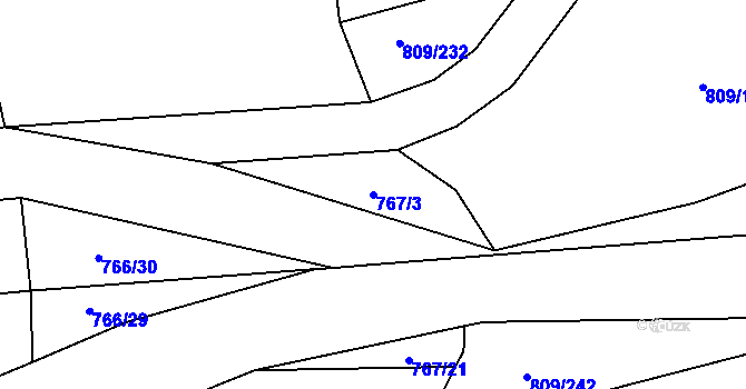 Parcela st. 767/3 v KÚ Černovír, Katastrální mapa
