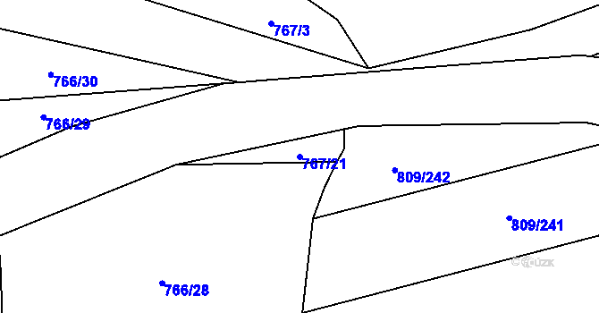 Parcela st. 767/21 v KÚ Černovír, Katastrální mapa