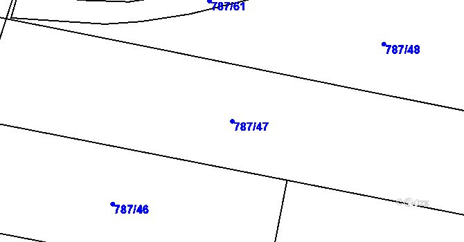 Parcela st. 787/47 v KÚ Černovír, Katastrální mapa