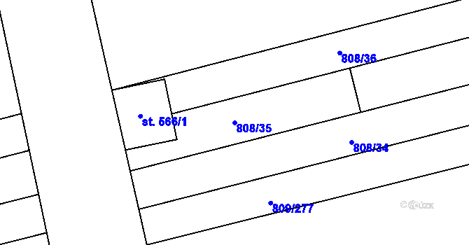 Parcela st. 808/35 v KÚ Černovír, Katastrální mapa