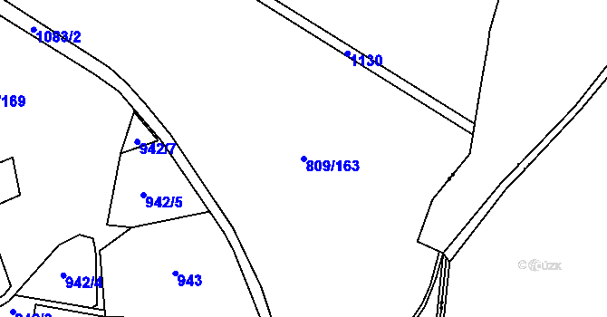 Parcela st. 809/163 v KÚ Černovír, Katastrální mapa