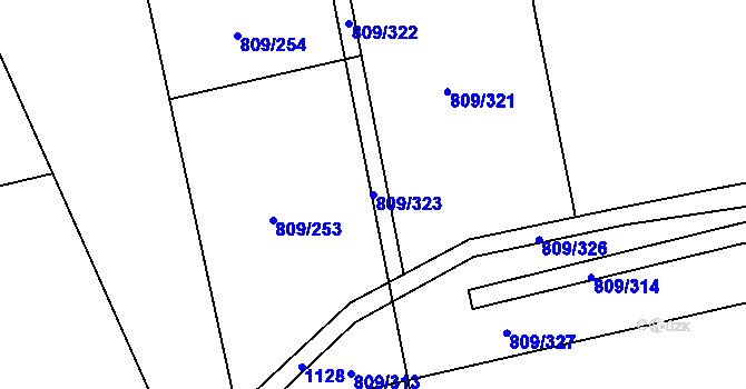 Parcela st. 809/323 v KÚ Černovír, Katastrální mapa