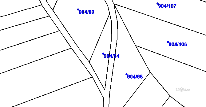 Parcela st. 904/94 v KÚ Černovír, Katastrální mapa