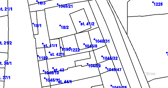 Parcela st. 1045/8 v KÚ Černovír, Katastrální mapa