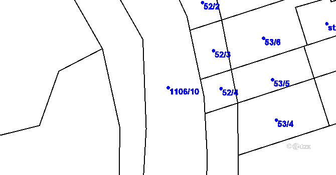 Parcela st. 1106/10 v KÚ Černovír, Katastrální mapa