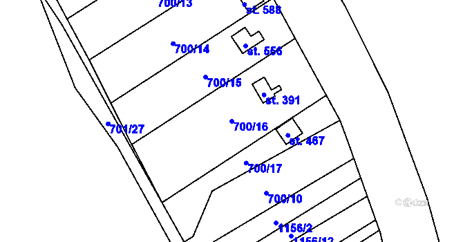 Parcela st. 700/16 v KÚ Černovír, Katastrální mapa