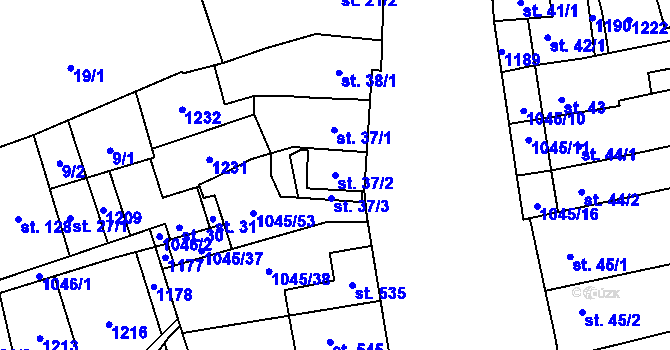 Parcela st. 37/2 v KÚ Černovír, Katastrální mapa