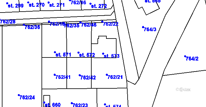 Parcela st. 573 v KÚ Černovír, Katastrální mapa