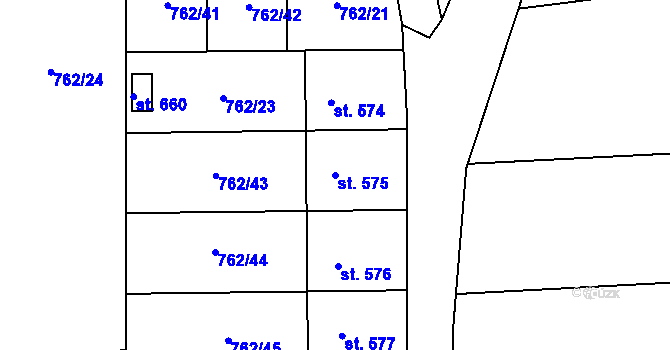 Parcela st. 575 v KÚ Černovír, Katastrální mapa