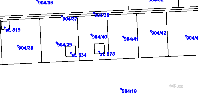 Parcela st. 578 v KÚ Černovír, Katastrální mapa