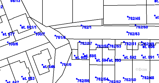 Parcela st. 762/57 v KÚ Černovír, Katastrální mapa