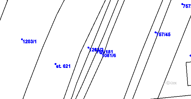 Parcela st. 755/181 v KÚ Černovír, Katastrální mapa