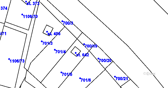 Parcela st. 700/19 v KÚ Černovír, Katastrální mapa