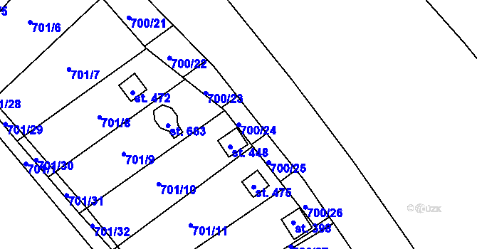 Parcela st. 700/24 v KÚ Černovír, Katastrální mapa