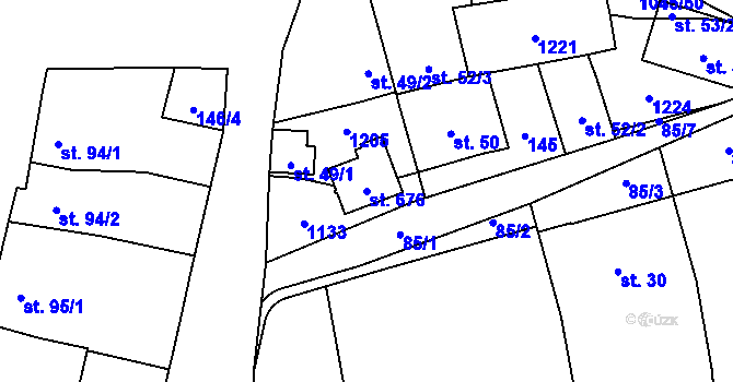 Parcela st. 676 v KÚ Černovír, Katastrální mapa