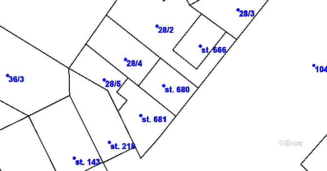Parcela st. 680 v KÚ Černovír, Katastrální mapa