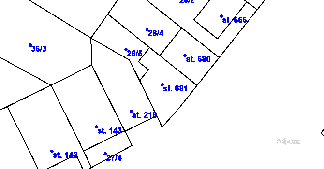 Parcela st. 681 v KÚ Černovír, Katastrální mapa