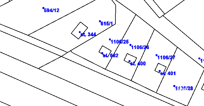 Parcela st. 682 v KÚ Černovír, Katastrální mapa