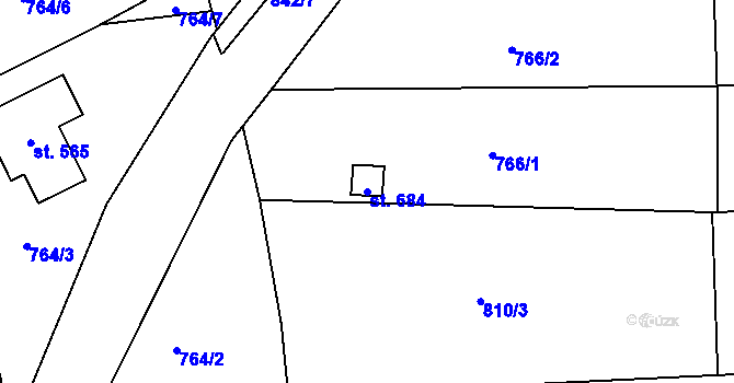 Parcela st. 684 v KÚ Černovír, Katastrální mapa