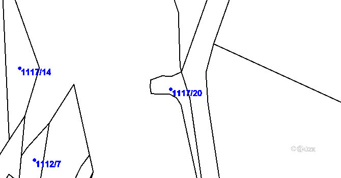 Parcela st. 1117/20 v KÚ Černovír, Katastrální mapa