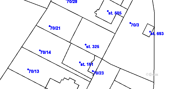 Parcela st. 325 v KÚ Lazce, Katastrální mapa