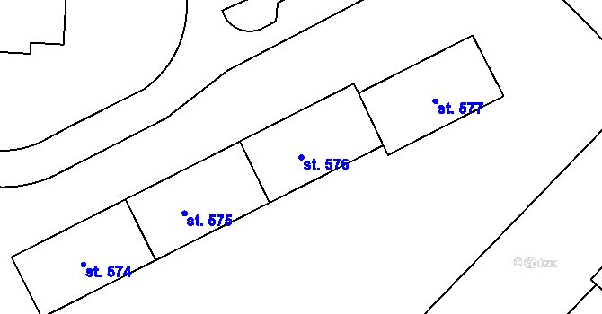 Parcela st. 576 v KÚ Lazce, Katastrální mapa