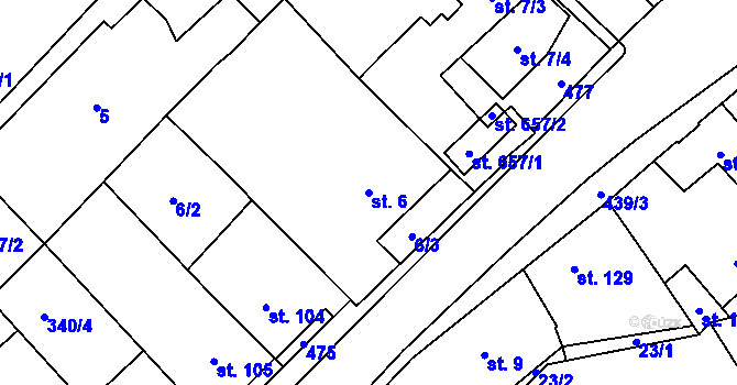 Parcela st. 6 v KÚ Hejčín, Katastrální mapa