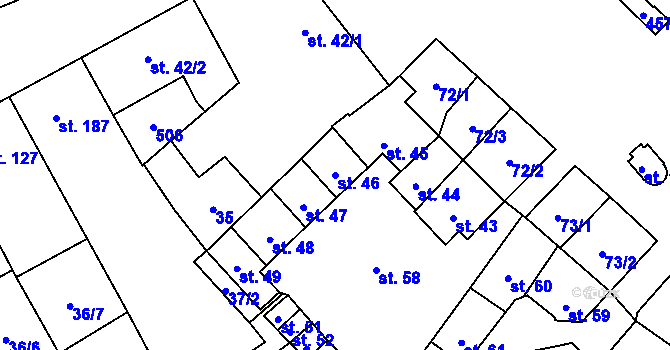Parcela st. 46 v KÚ Hejčín, Katastrální mapa