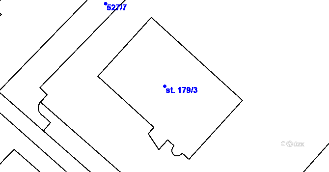 Parcela st. 179/3 v KÚ Hejčín, Katastrální mapa