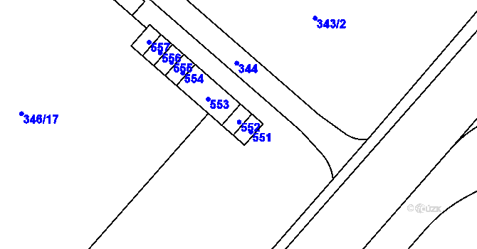 Parcela st. 432 v KÚ Hejčín, Katastrální mapa