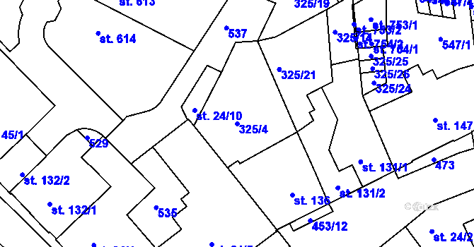 Parcela st. 325/4 v KÚ Hejčín, Katastrální mapa