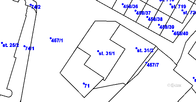 Parcela st. 31/1 v KÚ Hejčín, Katastrální mapa
