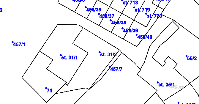 Parcela st. 31/2 v KÚ Hejčín, Katastrální mapa