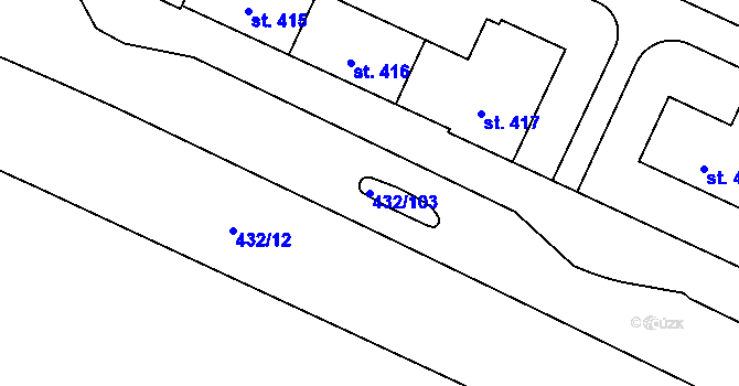 Parcela st. 432/103 v KÚ Hejčín, Katastrální mapa