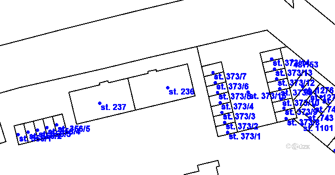Parcela st. 236 v KÚ Neředín, Katastrální mapa