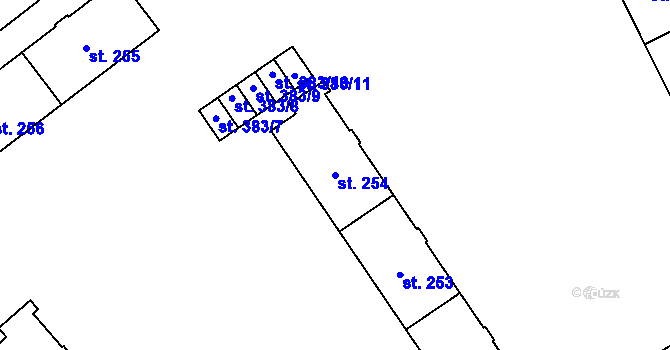 Parcela st. 254 v KÚ Neředín, Katastrální mapa