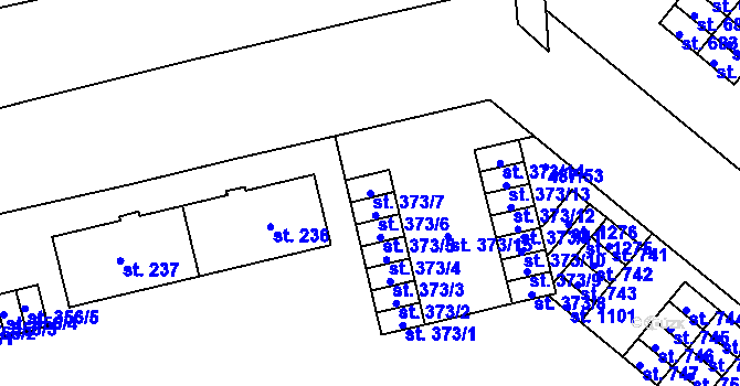 Parcela st. 373/7 v KÚ Neředín, Katastrální mapa